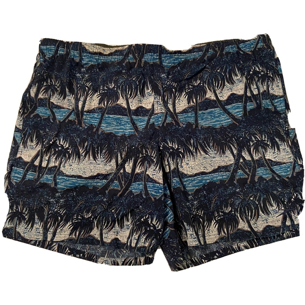 Vtg Speedo Mens‎ Swim Trunks L Hawaiian Mesh Lined Drawstring
